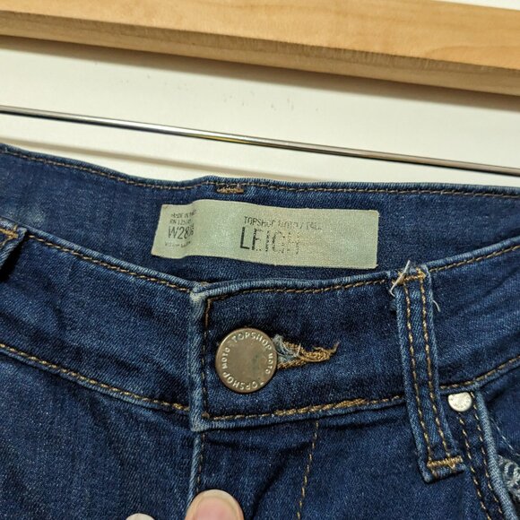 Topshop Leigh Moto Skinny Jeans Blue Size 28 - Picture 4 of 8